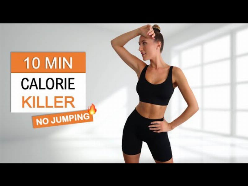 image 0 10 Min Calorie Killer Workout: Intense Full Body Fat Burn : No Jumping Super Motivating Music