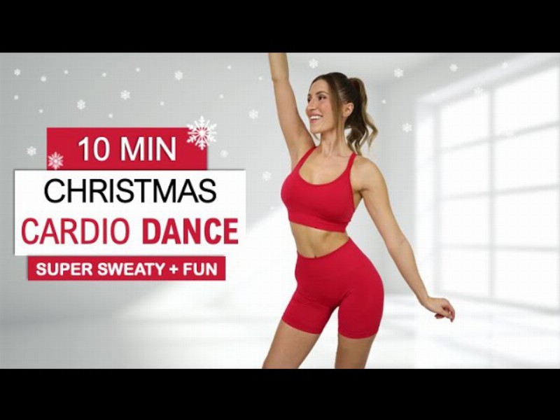 10 Min Christmas Cardio Dance : Most Fun + Sweaty X Mas Workout To Burn Calories No Repeat
