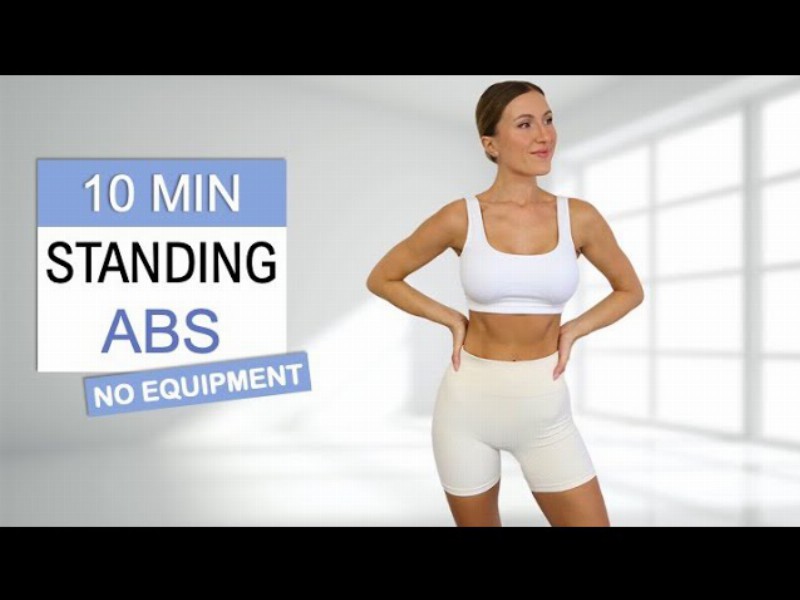 10 Min Standing Abs : Daily Routine : Intense No Repeat + No Equipment