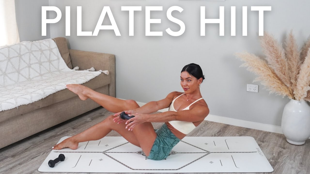 image 0 15 Min Full Body Pilates Hiit :: At-home Workout With Weights (warm Up & Cool Down Included)