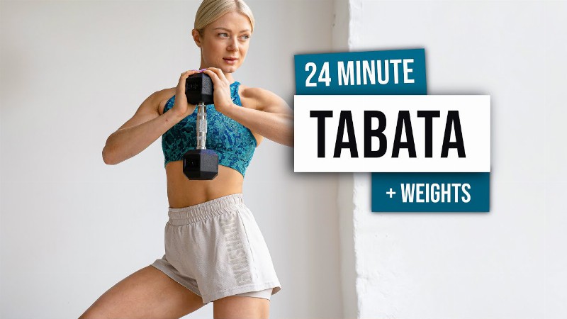 24 Min Full Body Killer Tabata Workout With Weights - No Repeat Home Workout With Tabata Songs