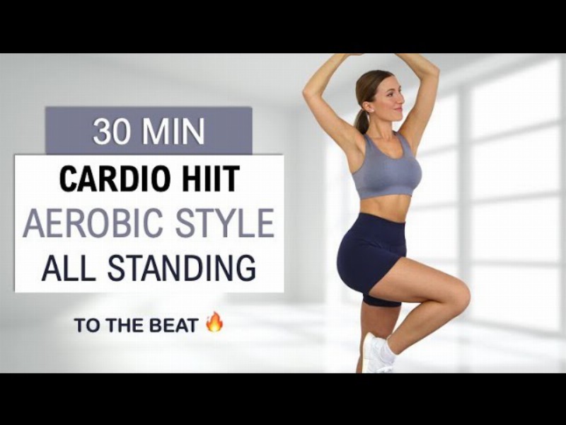 image 0 30 Min Cardio Hiit - Aerobic Style To The Beat : All Standing : Powerful Sweaty Fun: No Repeat
