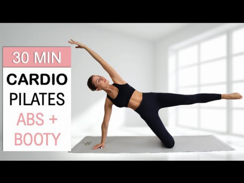image 0 30 Min Cardio Pilates Abs + Booty : Build Lean Muscle Feel Strong + Balanced No Repeat