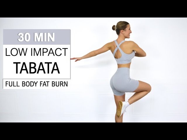30 Min Full Body - Low Impact Tabata : Intense No Jumping Cardio : Fat Burn 300 Cal : No Equipment
