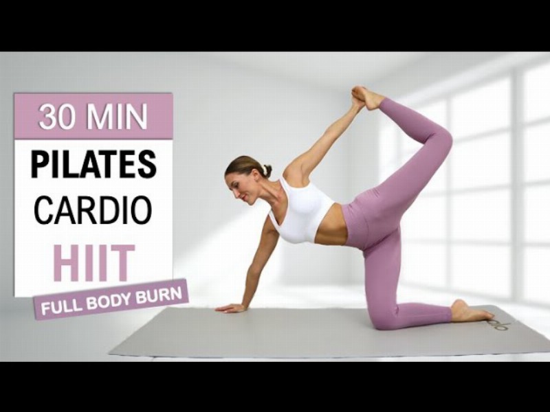 30 Min Full Body Pilates Hiit Fat Burning Lean Muscle Flexibility No Repeat Warm Up + Cool Down
