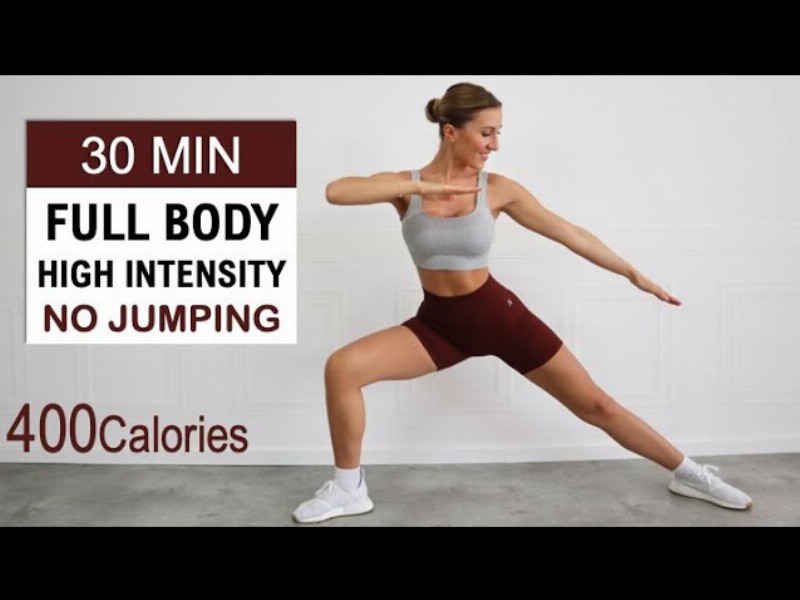 30 Min High Intensity - No Jumping Hiit Workout : Full Body Fat Burn: Super Sweaty : No Repeat