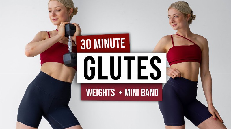 30 Min Intense Booty Workout - With Weights And Mini Band No Repeat Home Workout - Grow Your Glutes