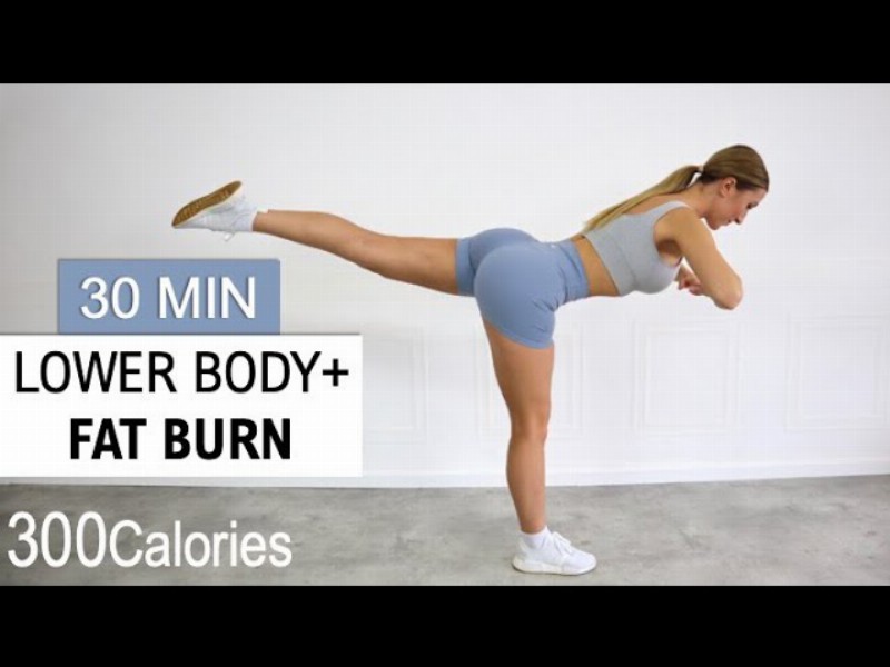 image 0 30 Min Lower Body Hiit + Fat Burn : Tone Your Thighs Booty & Burn Calories No Repeat No Equipment