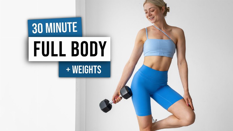 image 0 30 Min Total Body Toning Workout + Weights - No Repeat Full Body Home Workout With Dumbbells