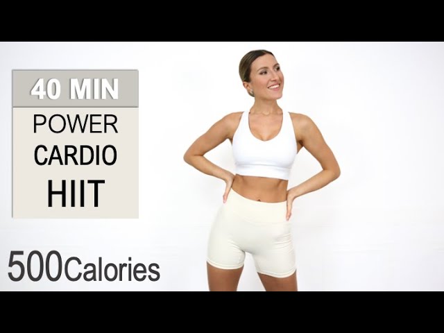 40 Min Power Cardio Hiit : Burn 500 Calories High Intense Full Body Fat Burn Sweaty No Repeat