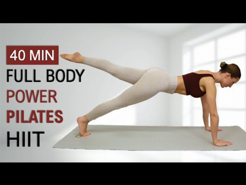 40 Min Power Pilates Hiit : Burn Fat + Tone Muscle : Ballet Inspired Super Sweaty No Repeat