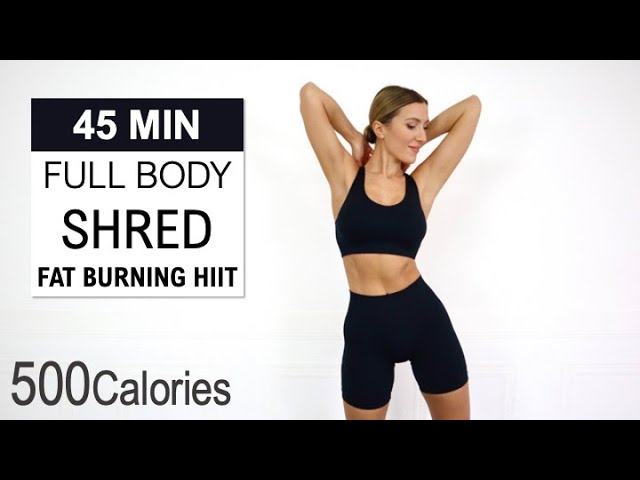 image 0 45 Min Full Body Shred Hiit Workout : Burn 500 Calories : Intense Fat Burning Sweaty : No Repeat