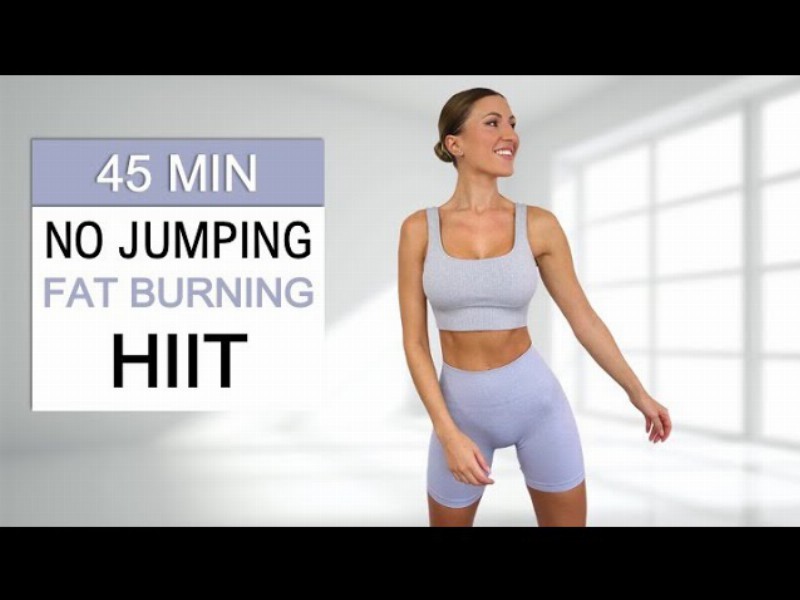 45 Min No Jumping Fat Burning Hiit : Super Sweaty Beginner Friendly No Repeat Warm Up + Cool Down