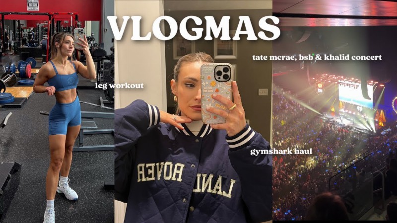 Vlogmas Day 3: Gymshark Haul Leg Workout & Night Out At A Concert!!!!!!!! Vlogmas 2022